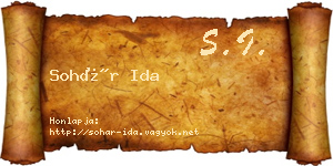 Sohár Ida névjegykártya